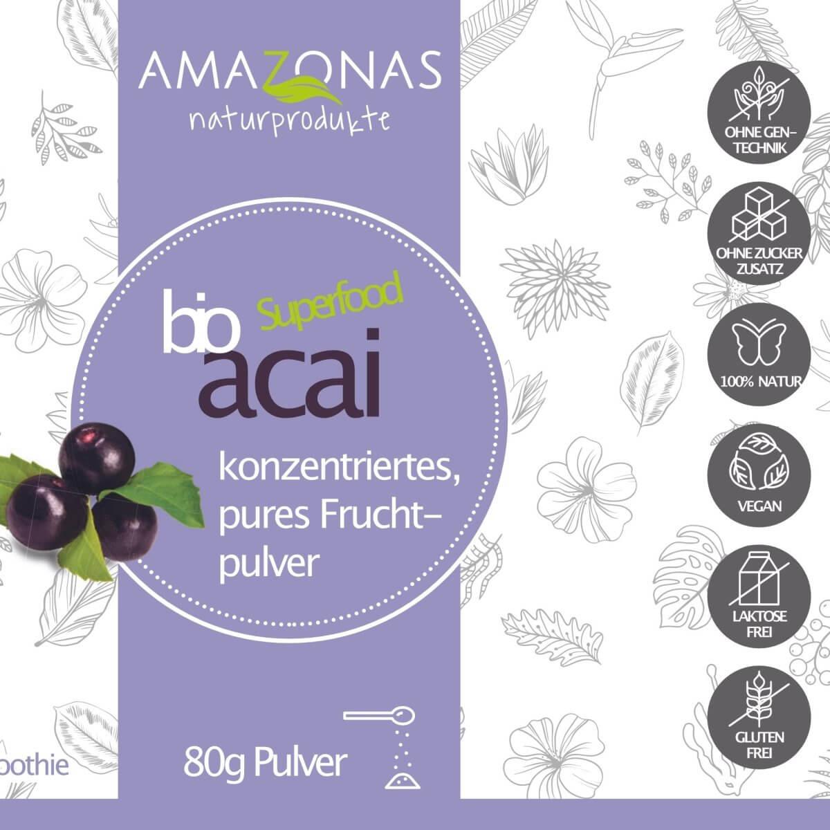 BIO Acai Pulver 80 g - Amazonas Naturprodukte Handels GmbH