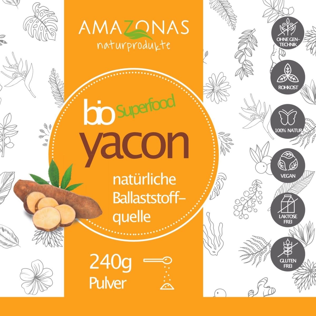 BIO Yacon Pulver 240 g - Amazonas Naturprodukte Handels GmbH